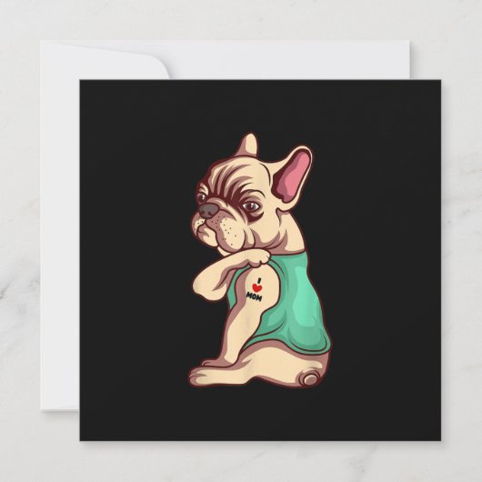 ブルドッグフランスのドッグ私は母タトゥー恋人のギフト愛 シーズンカード (正面)