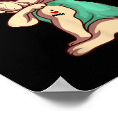 ブルドッグフランスのドッグ私は母タトゥー恋人のギフト愛 ポスター (角)