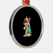 ブルドッグフランスのドッグ私は母タトゥー恋人のギフト愛 メタルオーナメント (右)