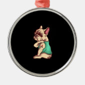 ブルドッグフランスのドッグ私は母タトゥー恋人のギフト愛 メタルオーナメント (正面)