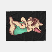 ブルドッグフランスのドッグ私は母タトゥー愛おもしろいG フリースブランケット (正面(横))