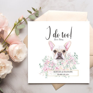 ブルドッグフランスのドッグ結婚のカクテルナプキン スタンダードカクテルナプキン