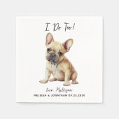 ブルドッグフランスのドッグ結婚のカスタムカクテル スタンダードカクテルナプキン (正面)