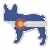 ブルドッグフランスのドッグ育成コロラド州旗 シール (正面)