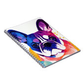 ブルドッグフランスのドッグ野生の自然ブ絵画リンド ノートブック (右側)