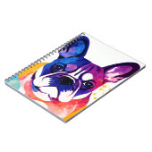 ブルドッグフランスのドッグ野生の自然ブ絵画リンド ノートブック (左側)