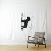 ブルドッグフランスのドッグ – ハロウィンムーンシルエット移動 タペストリー (インサイチュ(横))