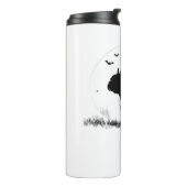 ブルドッグフランスのドッグ – ハロウィンムーンシルエット移動 タンブラー (回転左)