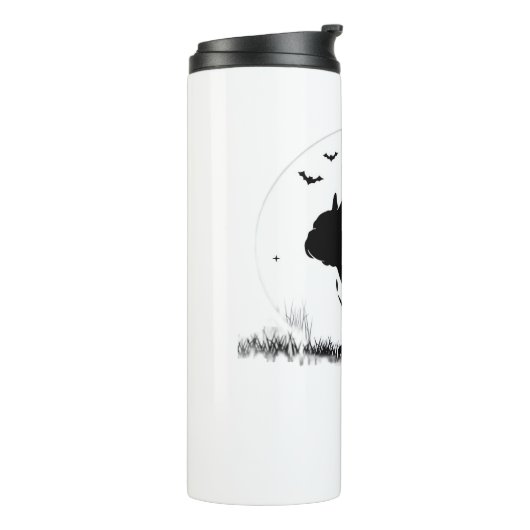 ブルドッグフランスのドッグ – ハロウィンムーンシルエット移動 タンブラー (回転左)