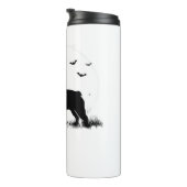 ブルドッグフランスのドッグ – ハロウィンムーンシルエット移動 タンブラー (回転右)