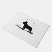 ブルドッグフランスのドッグ – ハロウィンムーンシルエット移動 ドアマット (アングル)