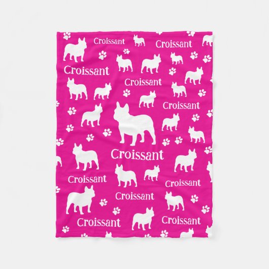 ブルドッグフランスのドッパーソナライズされたク毛布フランス フリースブランケット (正面)