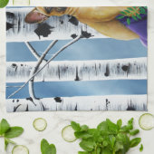 ブルドッグフランスのドライアドファンタジー キッチンタオル (折り畳み)