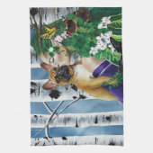 ブルドッグフランスのドライアドファンタジー キッチンタオル (縦)