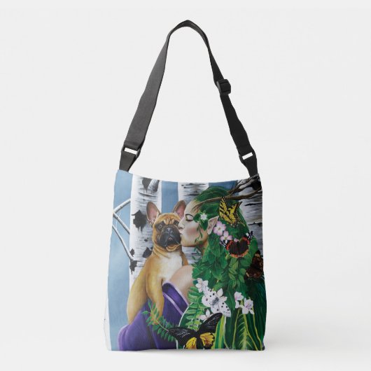 ブルドッグフランスのドライアドファンタジー クロスボディバッグ (正面)