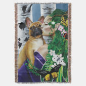 ブルドッグフランスのドライアドファンタジー スローブランケット (正面縦)