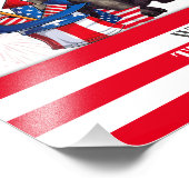 ブルドッグフランスのハッピーアメリカ7月4日アメリカ愛国者 フォトプリント            (角)