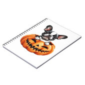 ブルドッグフランスのハッピーハローウィンパンプキクラシックンT-S ノートブック (左側)