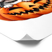 ブルドッグフランスのハッピーハローウィンパンプキクラシックンT-S ポスター (角)