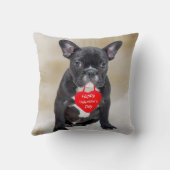 ブルドッグフランスのハッピーバレンタインデー枕 クッション (裏面)