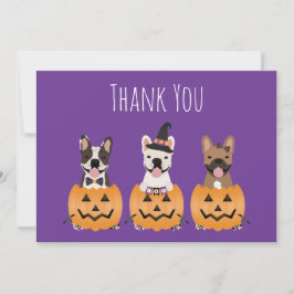 ブルドッグフランスのハロウィーンありがとう サンキューカード