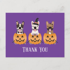ブルドッグフランスのハロウィーンありがとう ポストカード