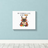 ブルドッグフランスのハロウィーンのコスチューム私のブルフランスのド キャンバスプリント (インサイチュ (ウッドフロア))