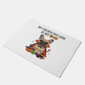 ブルドッグフランスのハロウィーンのコスチューム私のブルフランスのド ドアマット (アングル)