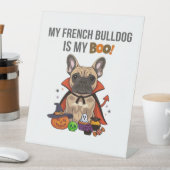 ブルドッグフランスのハロウィーンのコスチューム私のブルフランスのド 台座サイン (インサイチュ)