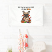 ブルドッグフランスのハロウィーンのコスチューム私のブルフランスのド 横断幕 (インサイチュ)