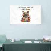 ブルドッグフランスのハロウィーンのコスチューム私のブルフランスのド 横断幕 (トレードショー)