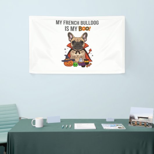 ブルドッグフランスのハロウィーンのコスチューム私のブルフランスのド 横断幕 (トレードショー)