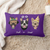 ブルドッグフランスのハロウィーンコスチューム ランバークッション (ブランケット)