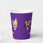 ブルドッグフランスのハロウィーンコスチューム 紙コップ (左)