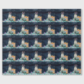 ブルドッグフランスのハロウィーントラック怖い夜 ラッピングペーパー (フラット)