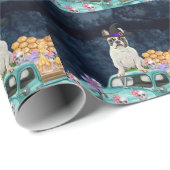 ブルドッグフランスのハロウィーントラック怖い夜 ラッピングペーパー (ロールコーナー)