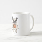 ブルドッグフランスのハロウィーンドッグ幽霊 コーヒーマグカップ (正面右)