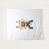 ブルドッグフランスのハロウィーンドッグ幽霊 タペストリー (正面(横))