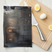 ブルドッグフランスのハロウィーン怖 キッチンタオル (四つ折り)