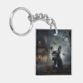 ブルドッグフランスのハロウィーン怖 キーホルダー (正面左)