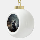 ブルドッグフランスのハロウィーン怖 セラミックボールオーナメント (右)