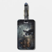 ブルドッグフランスのハロウィーン怖 ラゲッジタグ (裏面縦)