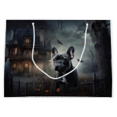 ブルドッグフランスのハロウィーン怖 ラージペーパーバッグ (正面)