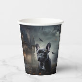 ブルドッグフランスのハロウィーン怖 紙コップ (正面)