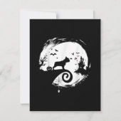 ブルドッグフランスのハロウィーン衣装ムーンギフト サンキューカード (正面)