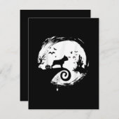 ブルドッグフランスのハロウィーン衣装ムーンギフト サンキューカード (正面/裏面)