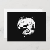 ブルドッグフランスのハロウィーン衣装ムーンギフト シーズンポストカード (正面/裏面)