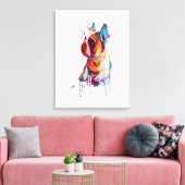 ブルドッグフランスのハンドスケッチアートギフト キャンバスプリント (インサイチュ (リビング))