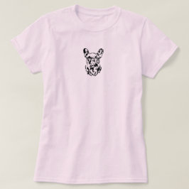 ブルドッグフランスのハンドドローデジタルシャドーアート Tシャツ