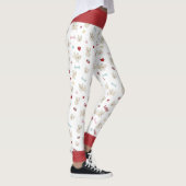 ブルドッグフランスのハートの前足は犬の骨とボウルを印刷する レギンス (右)